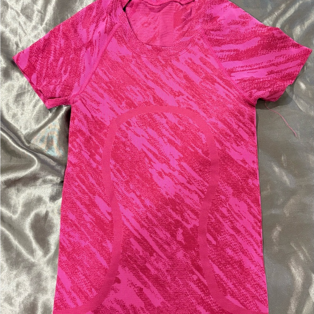 Pink Patterned Athletic T-Shirt